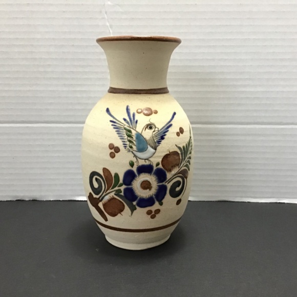 Retro Mexican Tonalá Vase with Little Bird - Picture 6 of 7